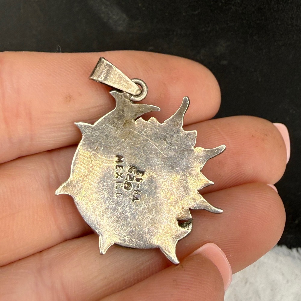 Vintage Taxco Mexico 925 Sun Moon Pendant Celestial - Picture 3 of 8